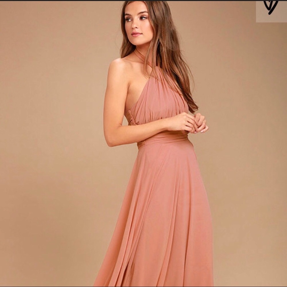 Lulus rusty rose halter dress